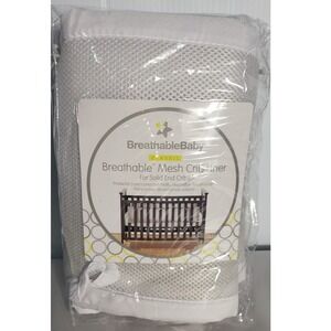 BreathableBaby Classic Breathable Mesh Crib Liner For Solid End Cribs White